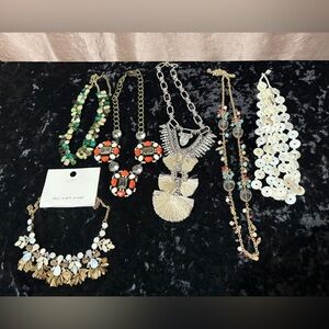 Retro Chunky Necklace Lot Of 6 Statement Jewelry Rhinestones  Boho Express Loft